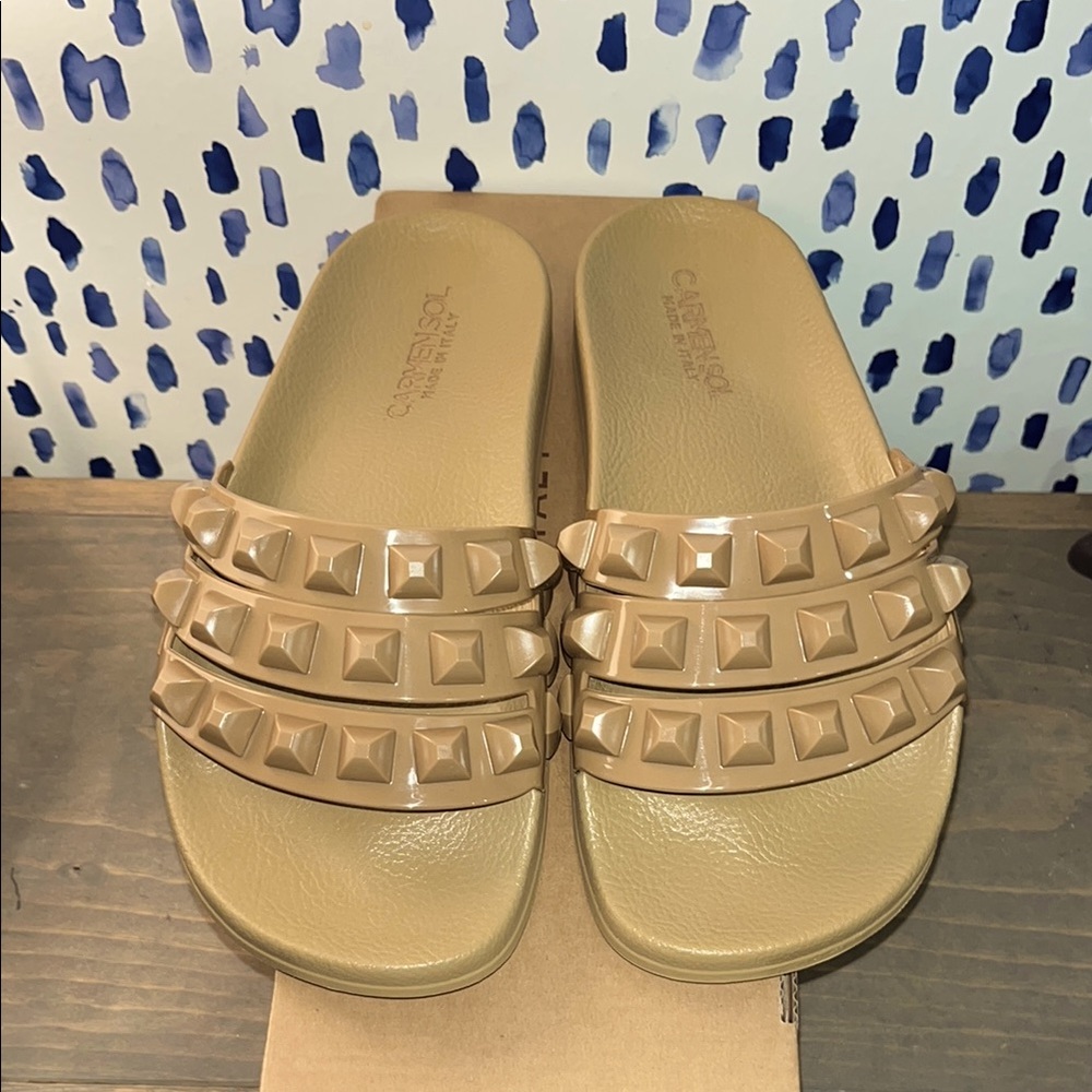 CarmenSol Nude Slides - Size 10